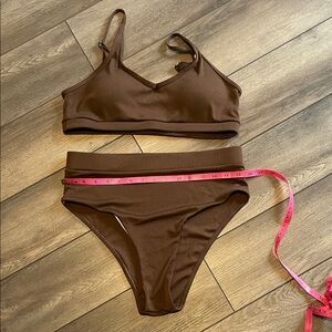 Brown women’s 2 piece bathing suit